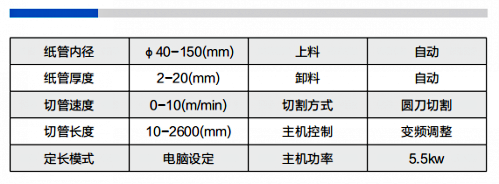 全自動(dòng)無(wú)軸紙管精切機參數
